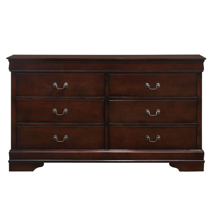 Louis Philippe - 6-Drawer Dresser - Cherry (Sturdy)