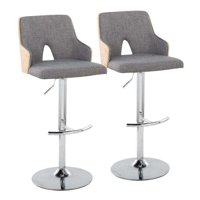 Stella - Adjustable Barstool (Set of 2) - Natural Backrest