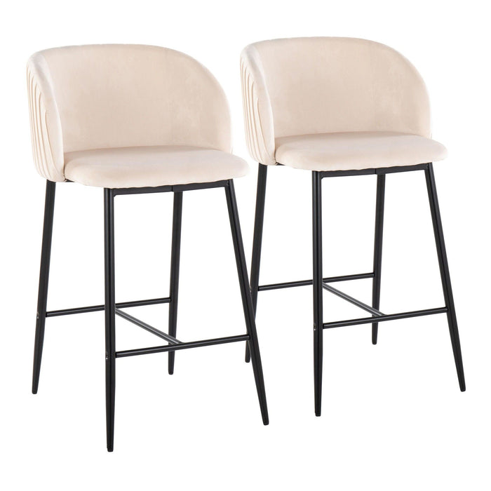 Fran - Pleated Fixed-Height Counter Stool (Set of 2)