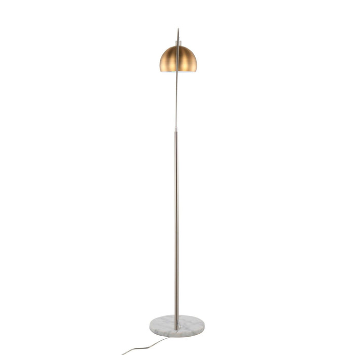 March - Floor Lamp - White Marble And Nickel