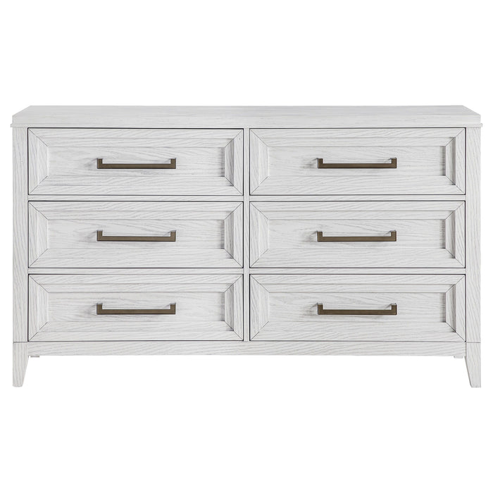 Marielle - 6 Drawer Bedroom Dresser - Distressed White