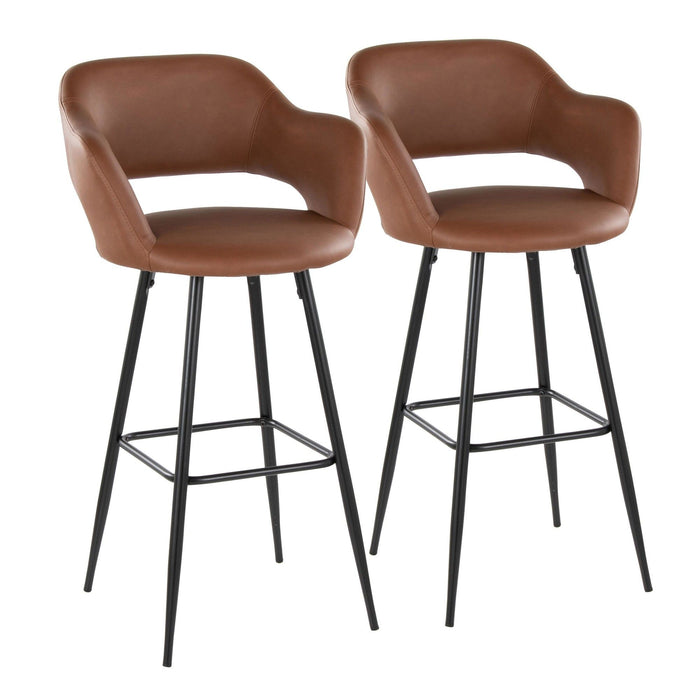 Margarite - 30" Fixed-Height Barstool - Black Metal (Set of 2)