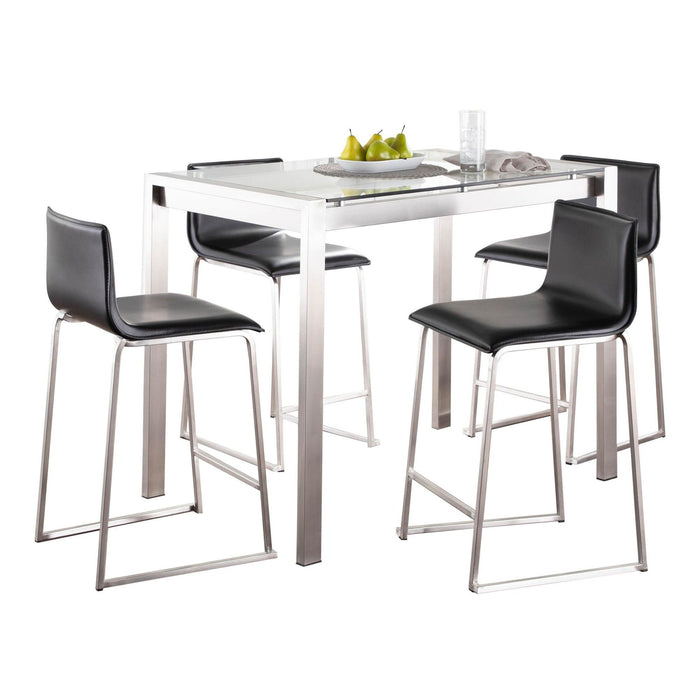 Folia - Toriano Square Dining Set - Natural Wood And Cream Fabric (Set of 5)