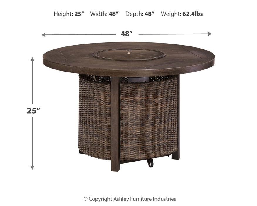 Paradise - Medium Brown - Round Fire Pit Table