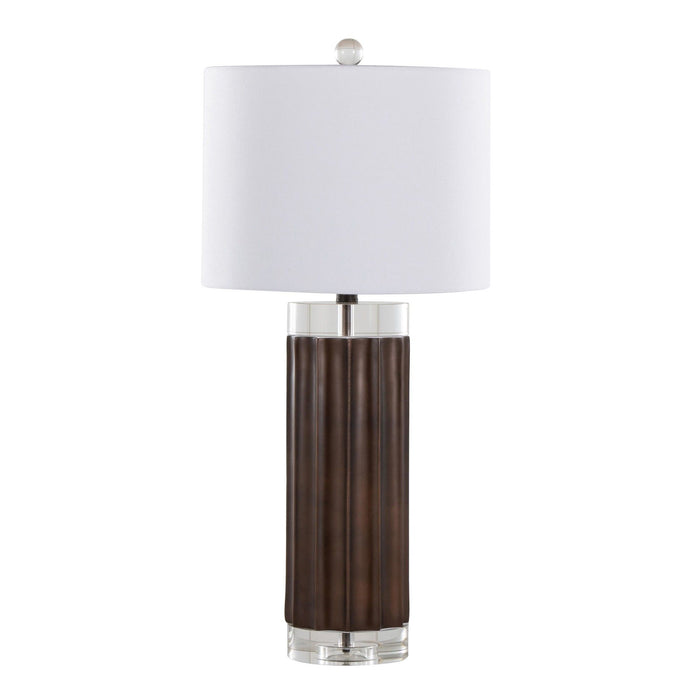 Cylinder - Fluted 29.25" Polyresin Table Lamp (Set of 2) - Dark Brown