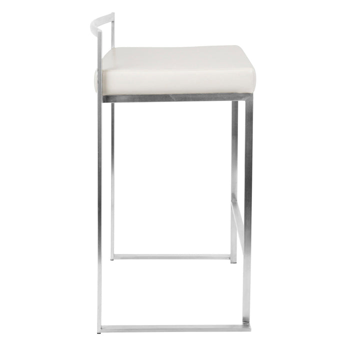 Fuji - Counter Stool Steel With Cushion - Stainless Steel