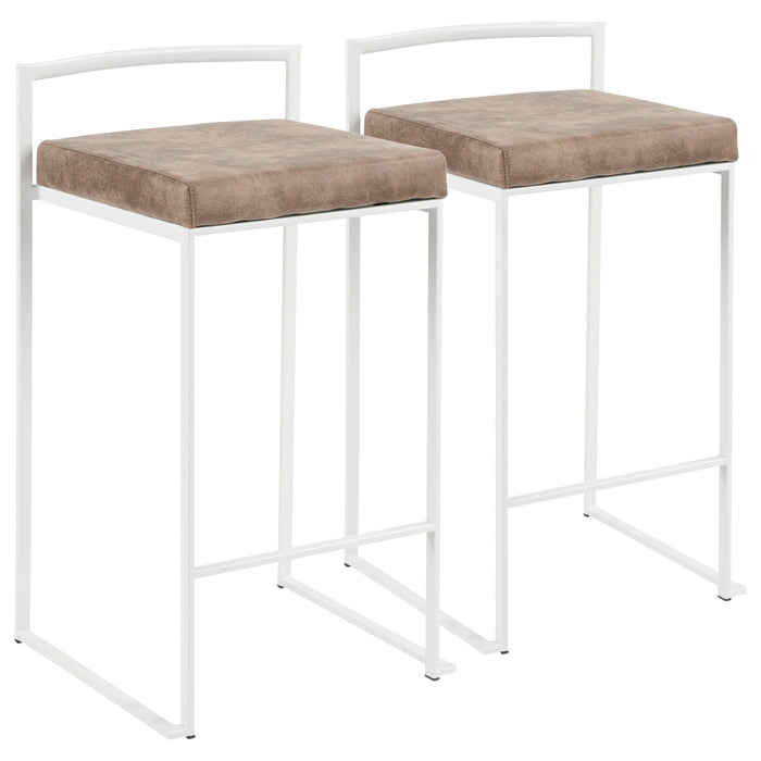 Fuji - Stackable Counter Stool - White Base (Set of 2)