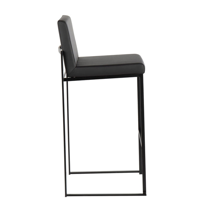 Fuji - High Back Barstool - Black Steel Legs