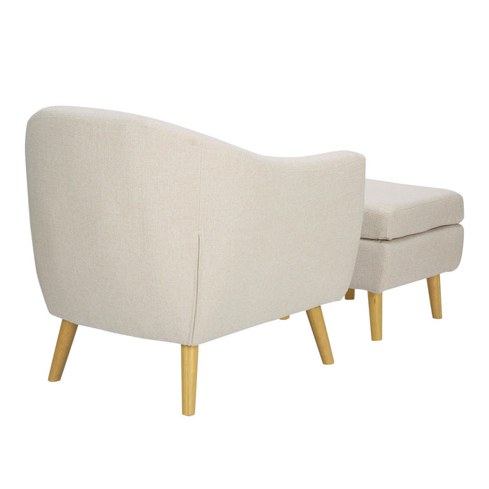 Rockwell - Accent Chair And Ottoman - Cream Fabric