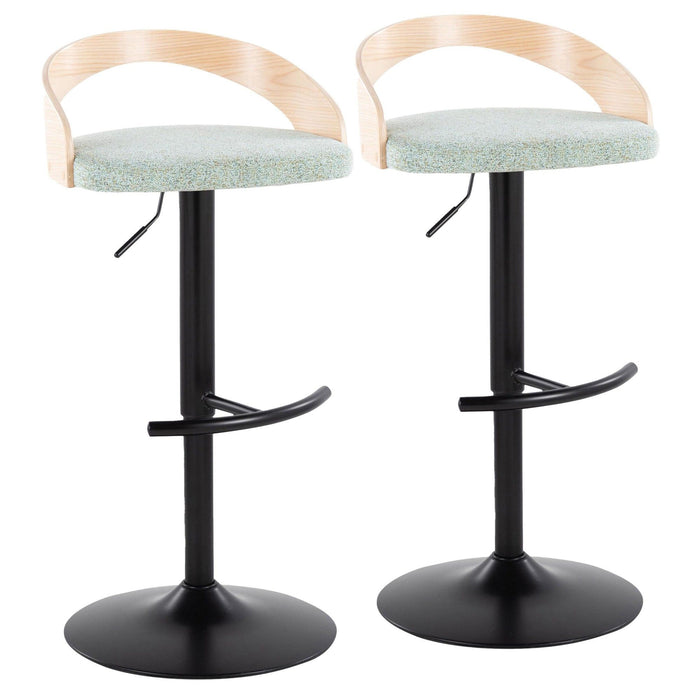 Grotto - Adjustable Barstool (Set of 2) - Natural Backrest