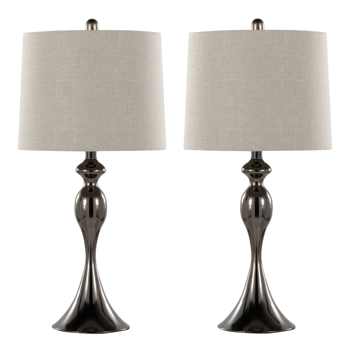 Ashland - 27" Metal Table Lamp (Set of 2) - Beige And Light Gray