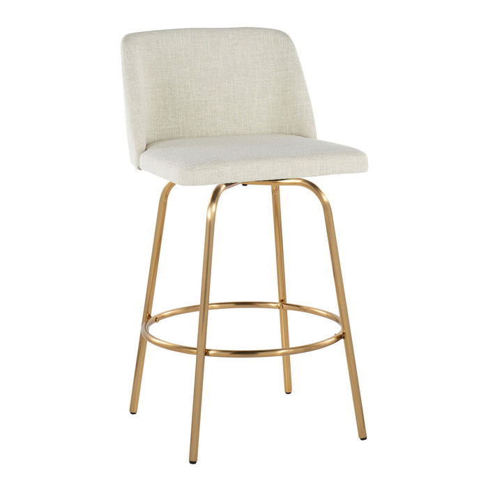 Toriano - 26" Fixed-Height Counter Stool (Set of 2) - Gold Base