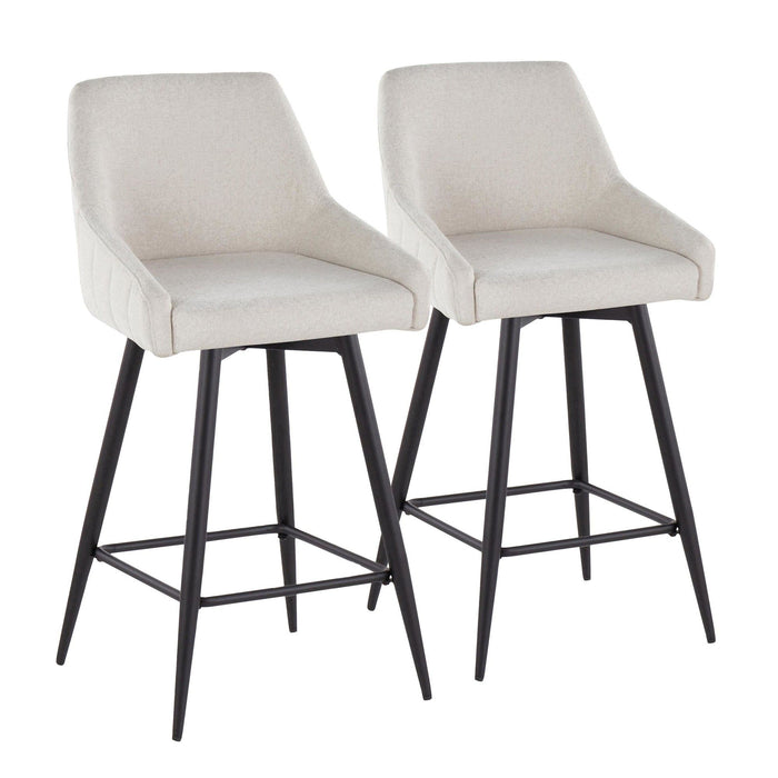 Hannah - 26" Fixed-Height Counter Stool With Swivel (Set of 2) - Black Metal