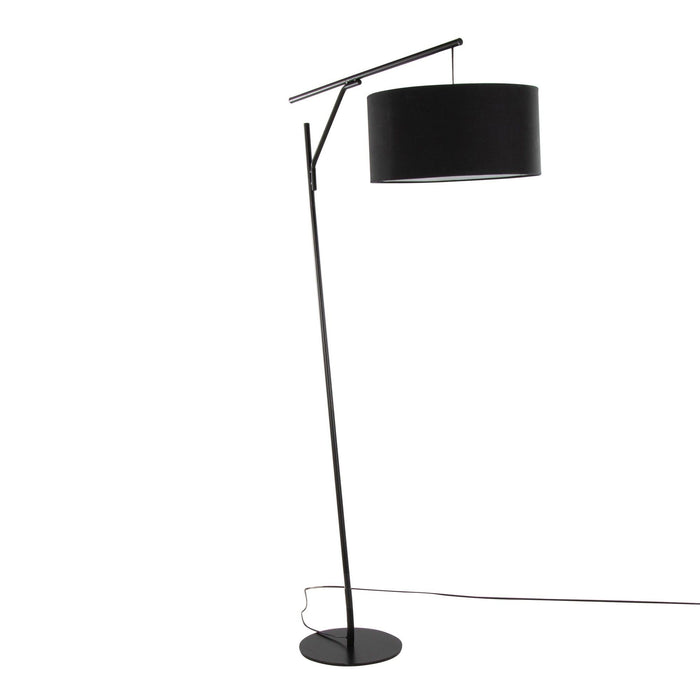 Daniella - Salon 70" Floor Lamp - Black Metal With Black Linen Shade