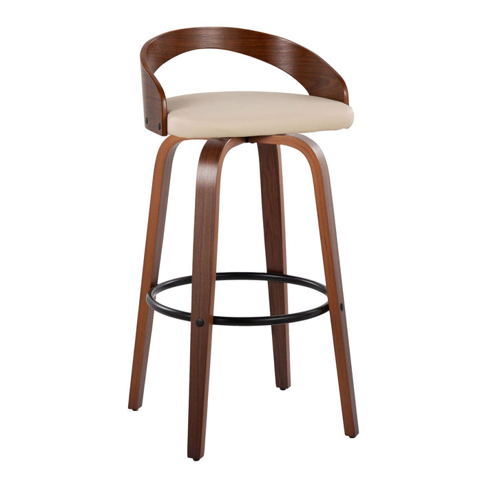 Grotto - 30" Fixed-Height Barstool (Set of 2) - Walnut Base