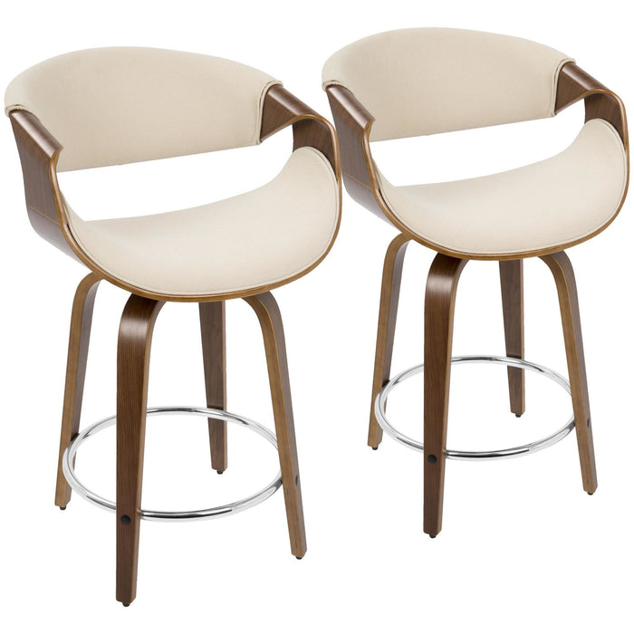 Curvini - 24'' Fixed-Height Counter Stool (Set of 2)