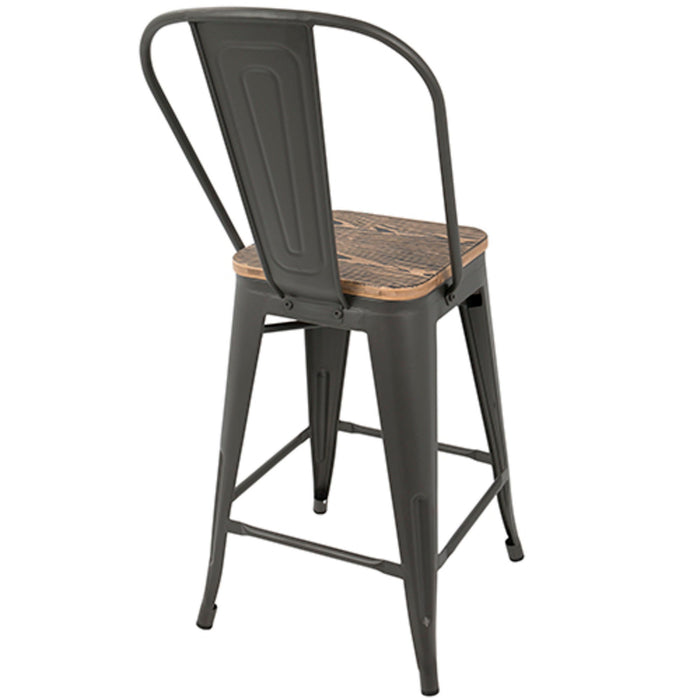 Mustang - 26" Fixed-Height Counter Stool With Swivel - Walnut Wood (Set of 2)