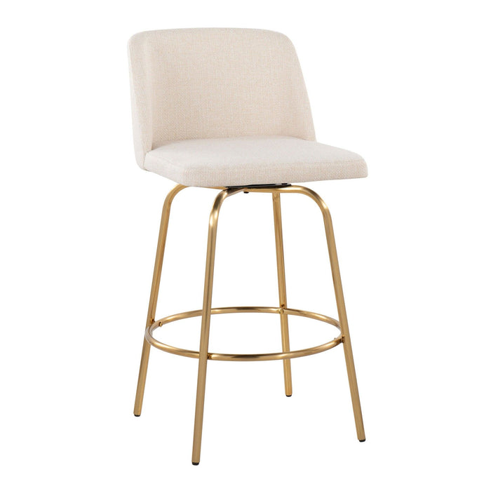 Toriano - 26" Fixed-Height Counter Stool (Set of 2) - Gold Base