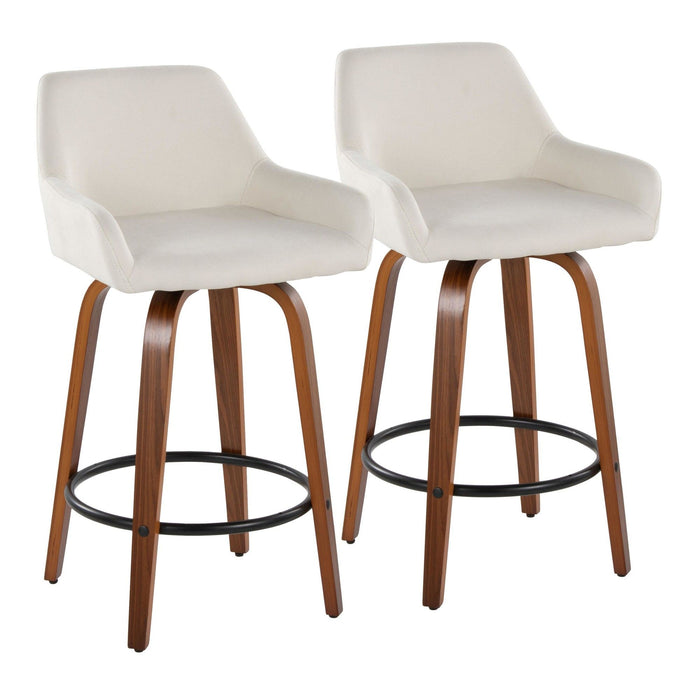 Daniella - 26" Fixed-Height Counter Stool (Set of 2) - Light Brown Base