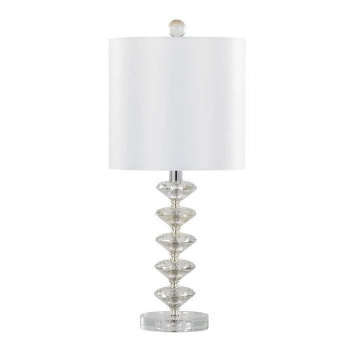 Diamond - Stacked 23" Crystal Table Lamp (Set of 2) - White