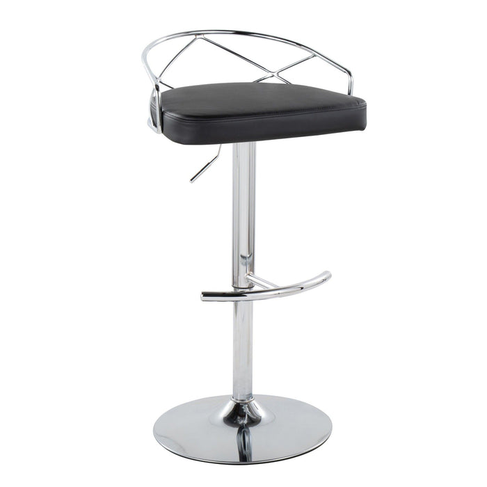 Charlotte - Glam Adjustable Barstool (Set of 2) - Silver Base