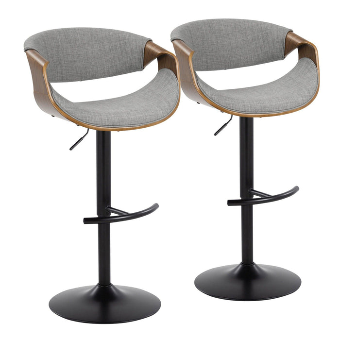 Curvo - Adjustable Barstool (Set of 2) - Black Base