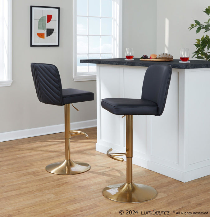 Henry - Adjustable Barstool With Swivel - Black Metal (Set of 2)