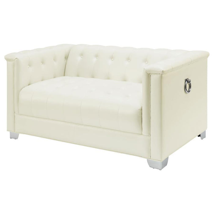 Chaviano - Tufted Upholstered Loveseat - Pearl White