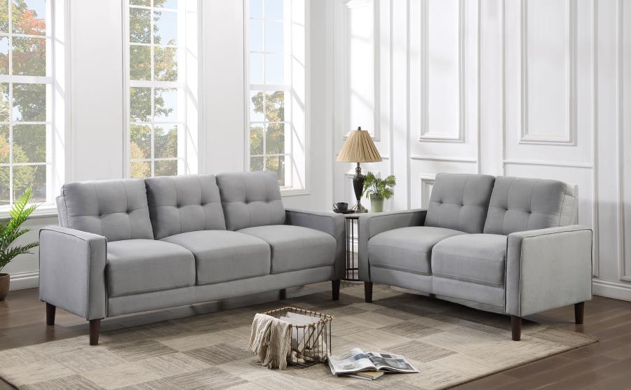 Bowen - Upholstered Track Arms Tufted Sofa Set