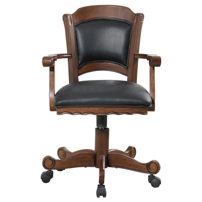 Turk - Game Chair With Casters - Black And Tobacco