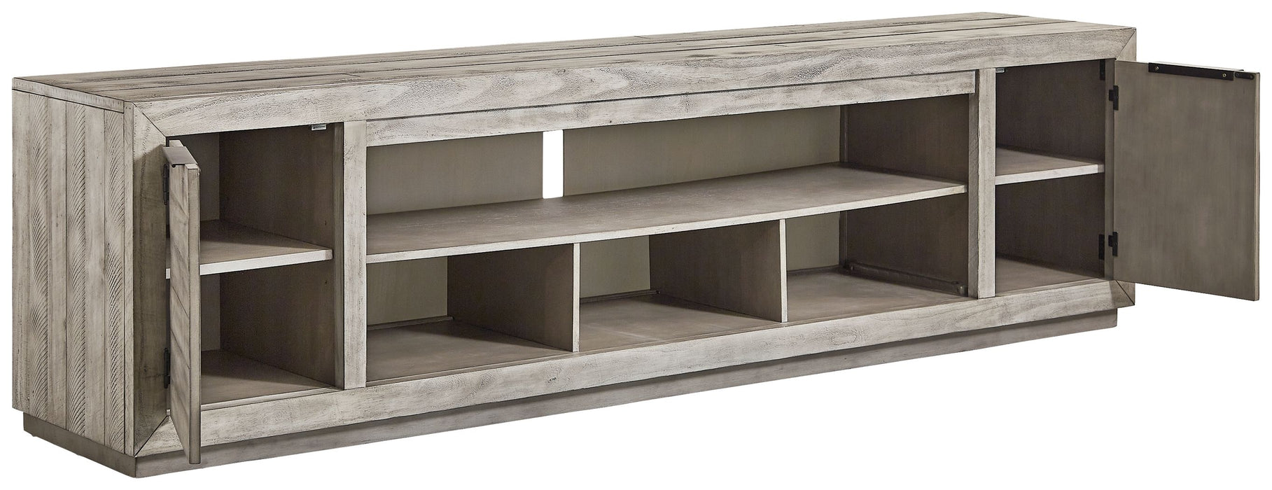 Naydell - Gray - Xl TV Stand W/Fireplace Option