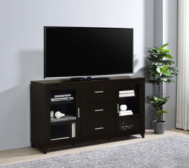 Lewes - 2-Door TV Stand With Adjustable Shelves - Cappuccino