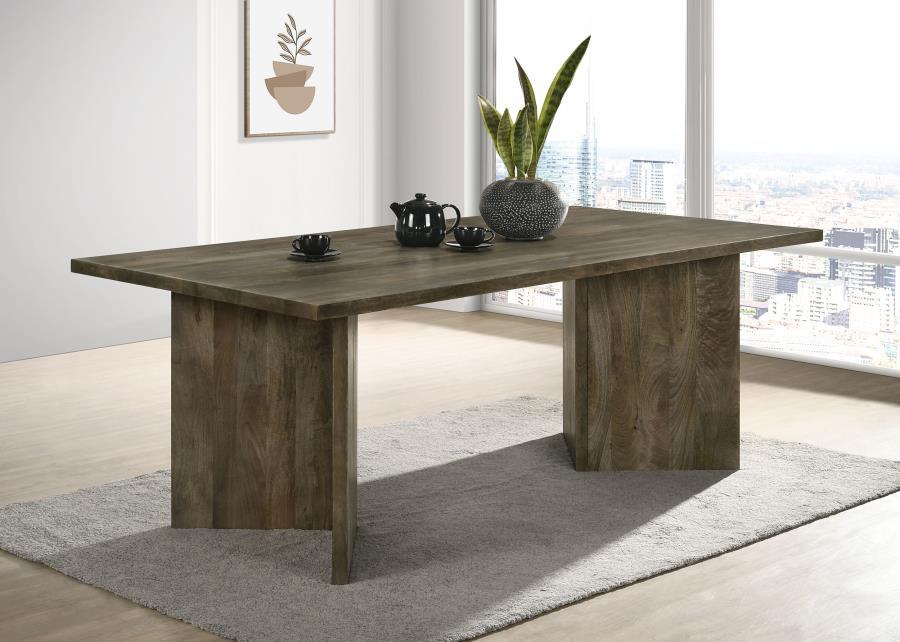 Tyler - Rectangular Double V-Leg Dining Table - Mango Brown