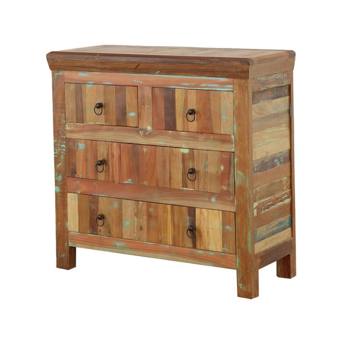 Harper - 4-Drawer Accent Cabinet Reclaimed Wood - Brown