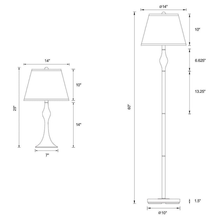 Griffin - 3 Piece Slender Lamp Set - Brushed Nickel