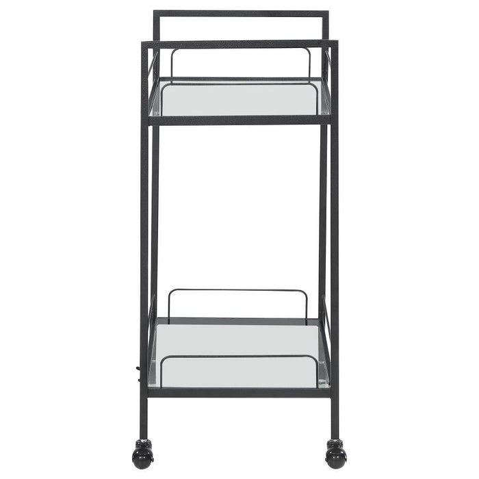 Curltis - Serving Cart With Glass Shelves - Clear And Black