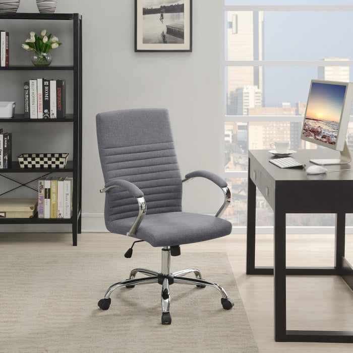 Abisko - Upholstered Office Chair With Casters - Gray And Chrome