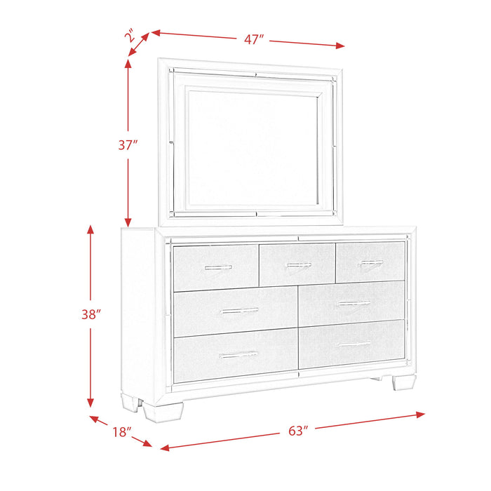 Platinum - Dresser & Mirror Set - Сhampagne