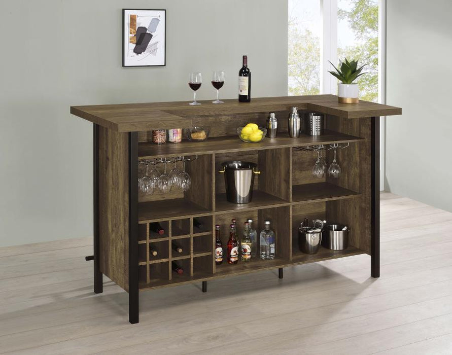 Bellemore - Rectangular Storage Bar Unit - Rustic Oak