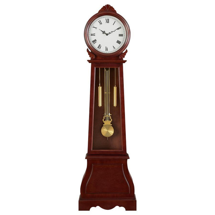 Narcissa - Grandfather Clock With Chime - Brown Red