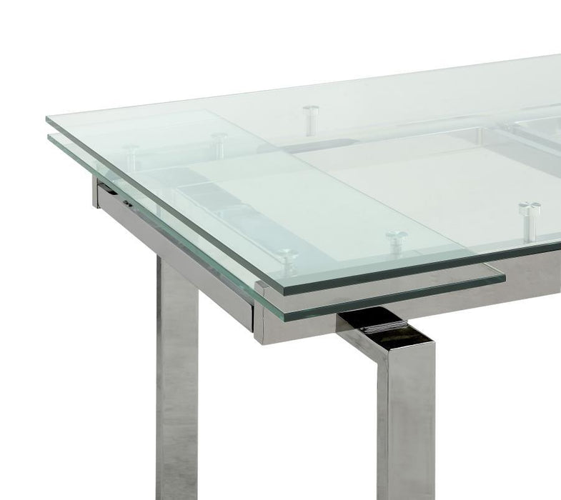 Wexford - Glass Top Dining Table With Extension Leaves - Chrome