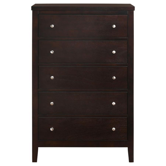 Carlton - 5-Drawer Rectangular Chest - Cappuccino