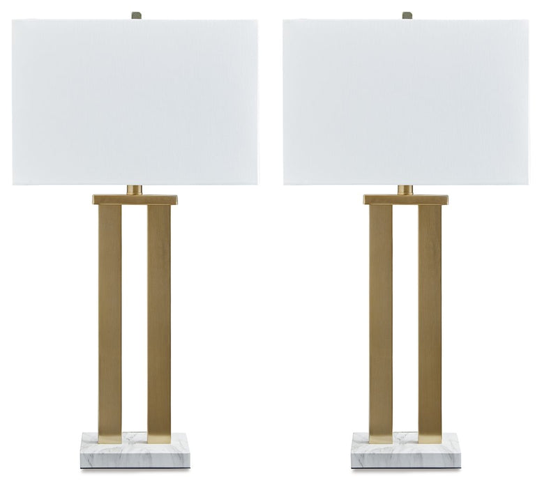 Coopermen - Gold Finish / White - Metal Table Lamp (Set of 2)