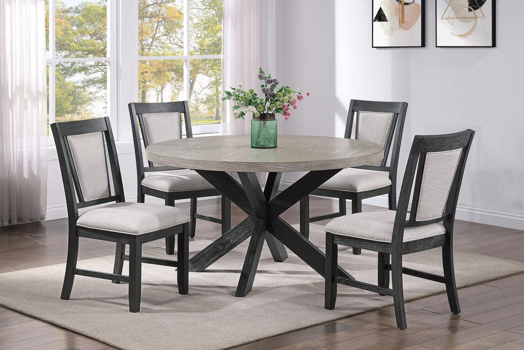 Stevens - Round Dining Table - Charcoal & Gray