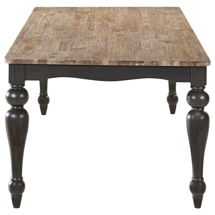 Bridget - Rectangular Dining Table - Brown Brushed And Charcoal Sandthrough