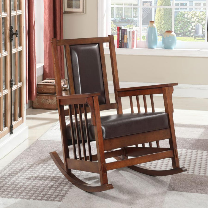 Ida - Upholstered Rocking Chair - Tobacco And Dark Brown