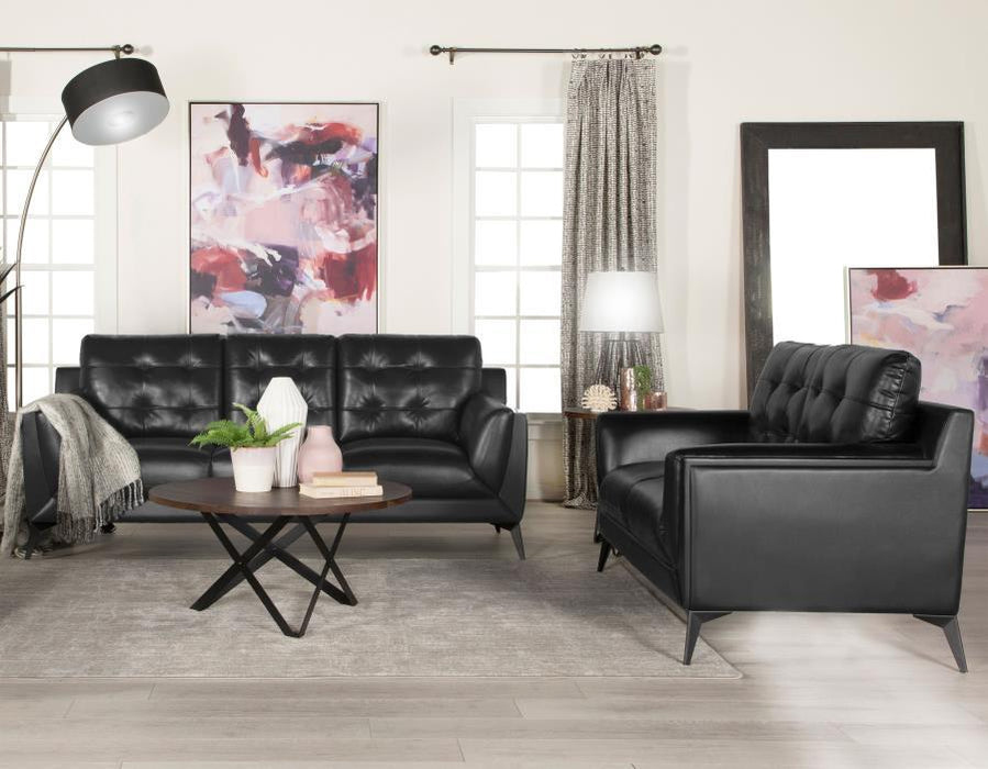 Moira - Upholstered Tufted Living Room Set With Track Arms