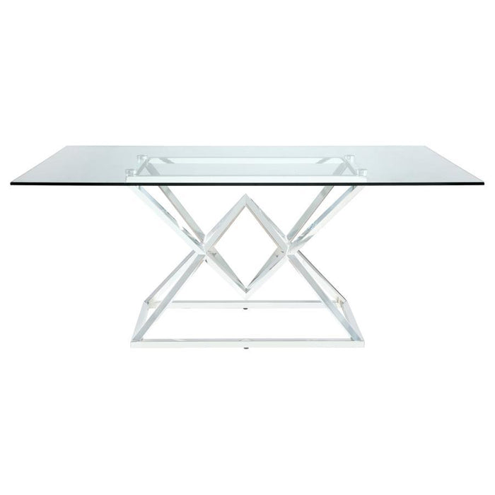 Beaufort - Rectangle Glass Top Dining Table - Chrome