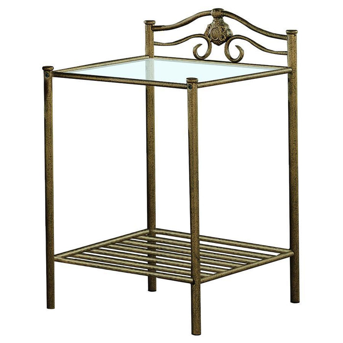 Sydney - 2-Shlef Nightstand - Antique Brushed Gold