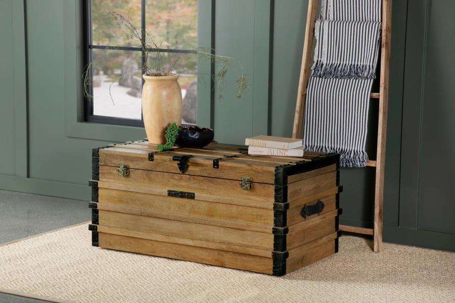 Simmons - Rectangular Storage Trunk - Natural And Black